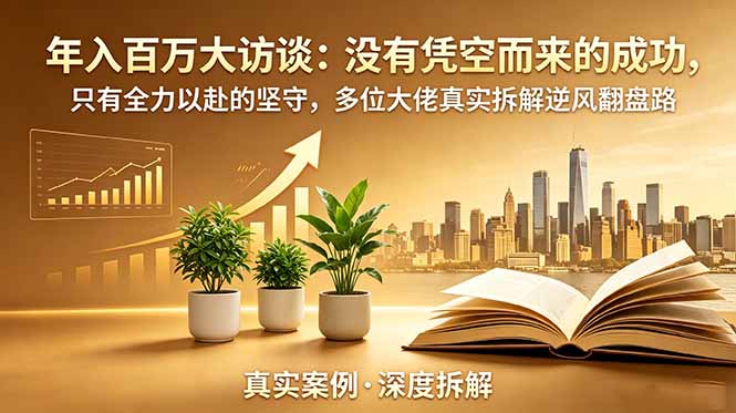 年入百万大访谈-更新：没有凭空而来的成功，只有全力以赴的坚守，多位大佬真实拆解逆风翻盘路-鑫梵淘