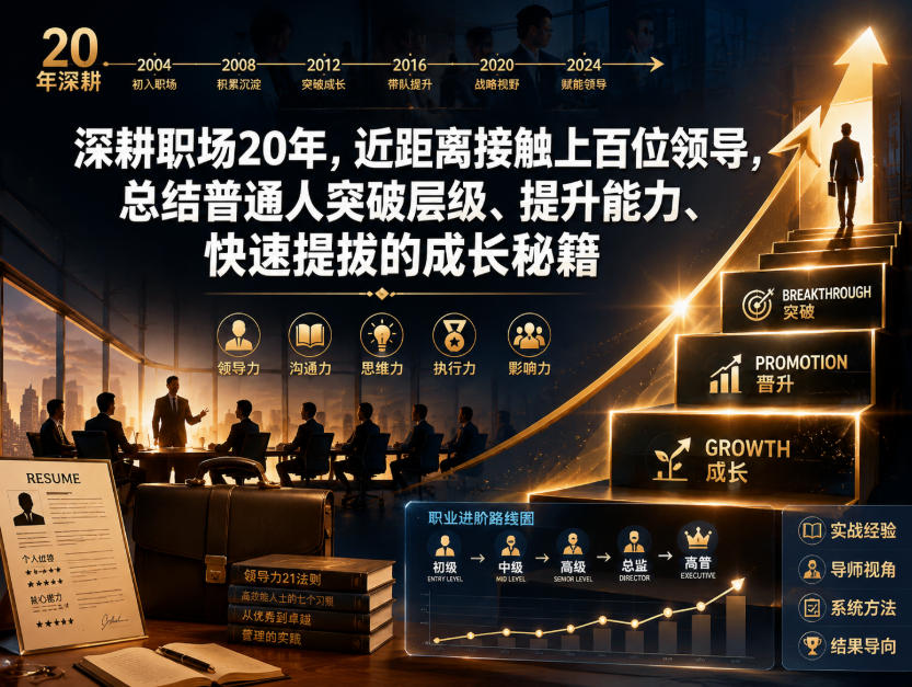 付费文章：深耕职场20年，近距离接触上百位领导，总结普通人突破层级、提升能力、快速提拔的成长秘籍(全网独家干货)-鑫梵淘