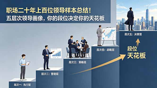 付费文章：职场二十年上百位领导样本总结！五层次领导画像，你的段位决定你的天花板-鑫梵淘