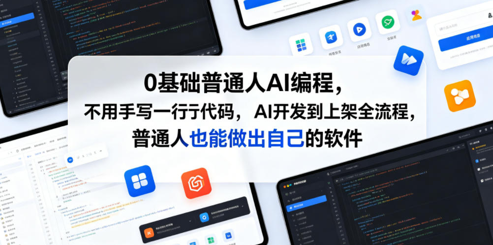 0基础普通人AI编程，不用手写一行代码，AI开发到上架全流程，普通人也能做出自己的软件-鑫梵淘