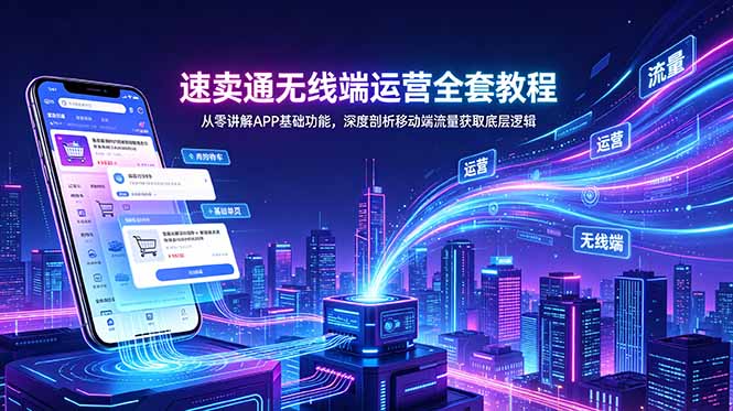 速卖通无线端运营全套教程，从零讲解APP基础功能，深度剖析移动端流量获取底层逻辑-鑫梵淘