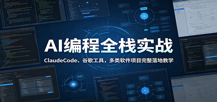 AI编程全栈实战：ClaudeCode、谷歌工具，多类软件项目完整落地教学-鑫梵淘