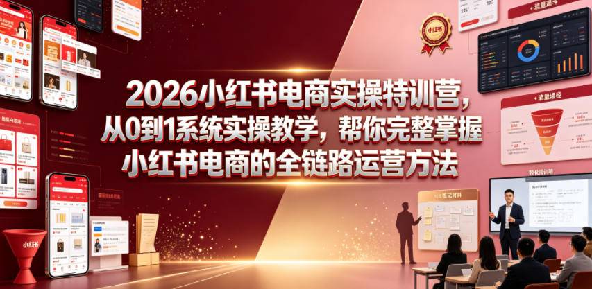 2026小红书电商实操特训营，从0到1系统实操教学，帮你完整掌握小红书电商的全链路运营方法-鑫梵淘