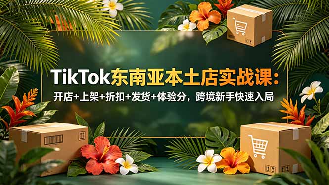 TikTok东南亚本土店实战课：开店+上架+折扣+发货+体验分，跨境新手快速入局-鑫梵淘