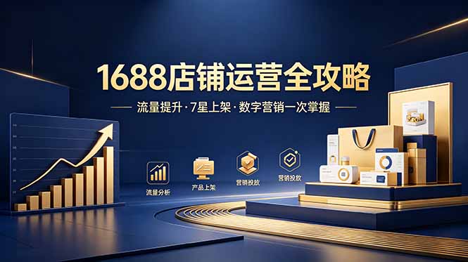 1688店铺没流量？产品上架不到7星？数字营销不会投？全套运营技能一次学(更新6月-鑫梵淘