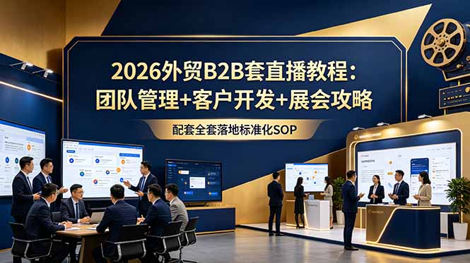 2026外贸B2B套直播教程：团队管理+客户开发+展会攻略，配套全套落地标准化SOP-鑫梵淘