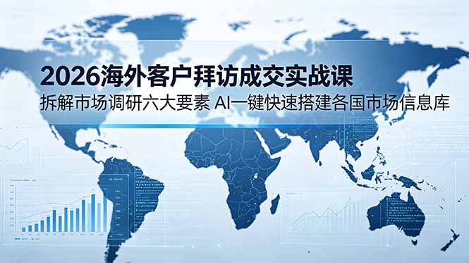 2026海外客户拜访成交实战课：拆解市场调研六大要素，AI一键快速搭建各国市场信息库-鑫梵淘