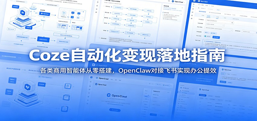 Coze自动化变现落地指南：各类商用智能体从零搭建，OpenClaw对接飞书实现办公提效-鑫梵淘