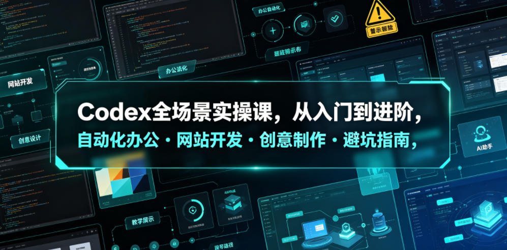Codex全场景实操课，从入门到进阶，自动化办公・网站开发・创意制作・避坑指南，全流程教学-鑫梵淘