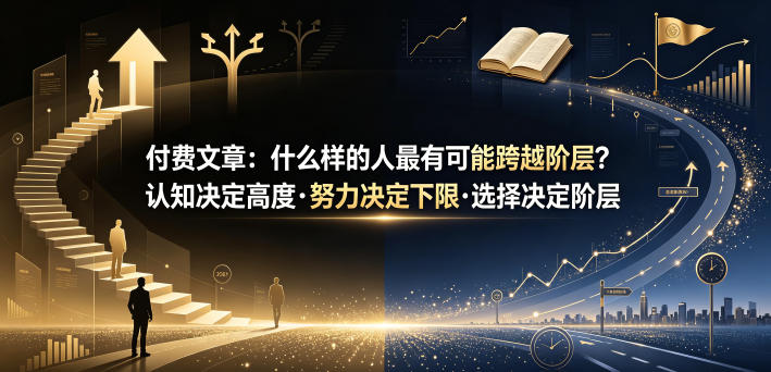 付费文章：什么样的人最有可能跨越阶层？认知决定高度·努力决定下限·选择决定阶层-鑫梵淘