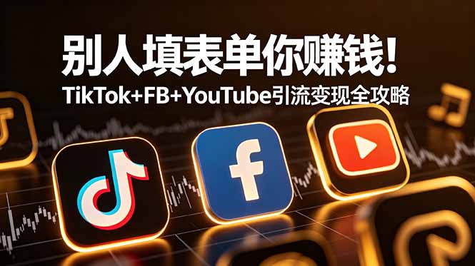 别人填表单你赚钱！TikTok+FB+YouTube 引流变现全攻略【原创双语字幕】-鑫梵淘