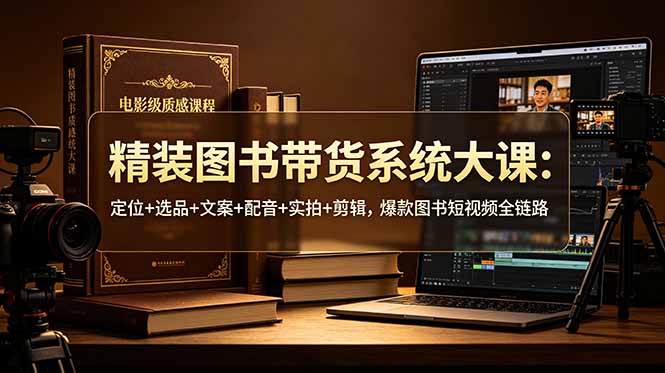 精装图书带货系统大课：定位+选品+文案+配音+实拍+剪辑，爆款图书短视频全链路-鑫梵淘