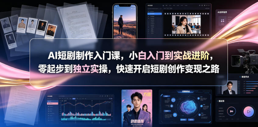 AI短剧制作入门课，小白入门到实战进阶，零起步到独立实操，快速开启短剧创作变现之路-鑫梵淘
