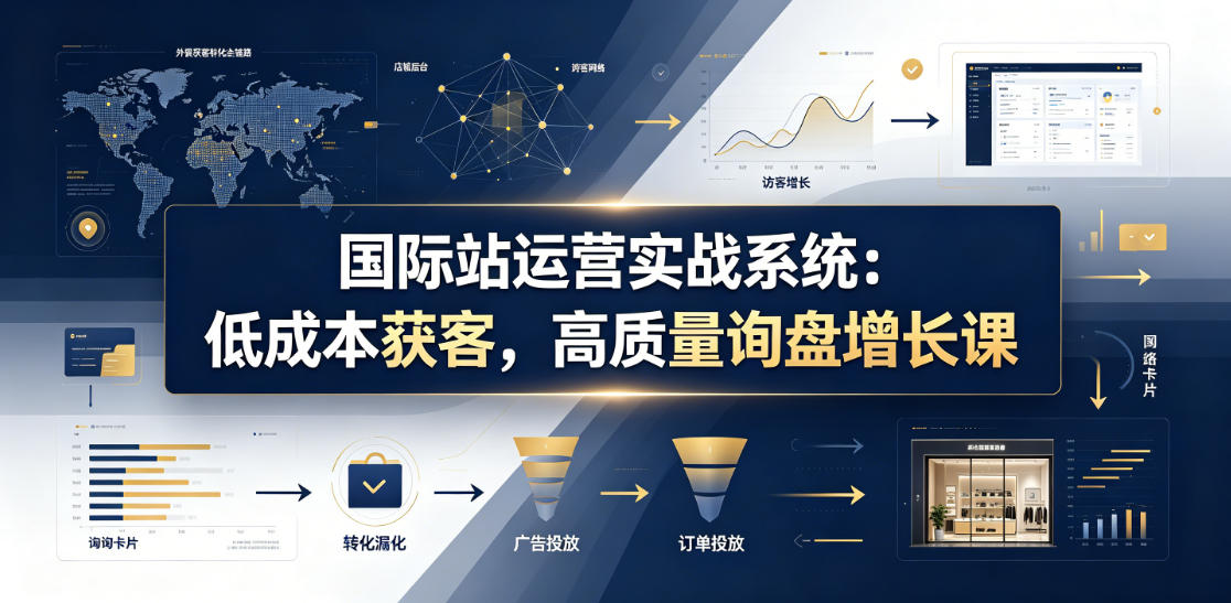 国际站运营实战系统：低成本获客，高质量询盘增长课(更新26年)-鑫梵淘