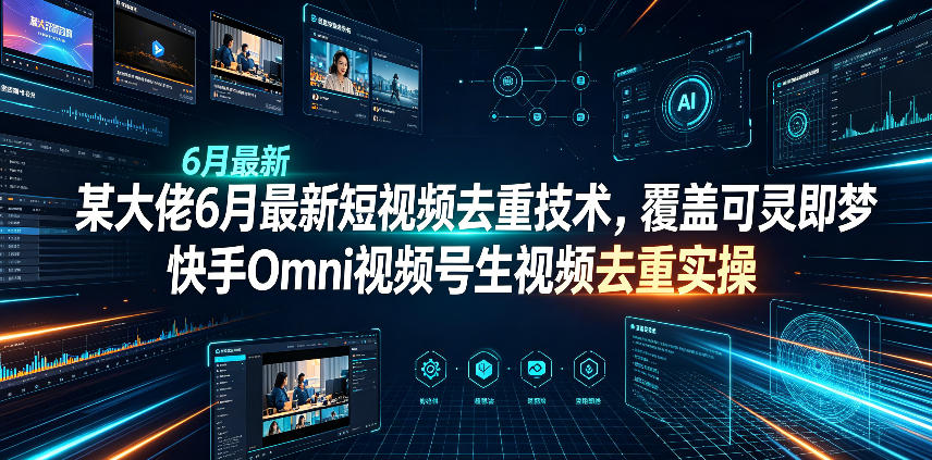 某大佬6月最新短视频去重技术，覆盖可灵即梦快手Omni视频号生视频去重实操-鑫梵淘