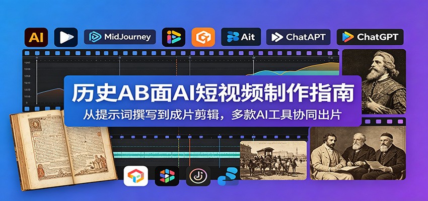 历史AB面AI短视频制作指南：从提示词撰写到成片剪辑，多款AI工具协同出片-鑫梵淘