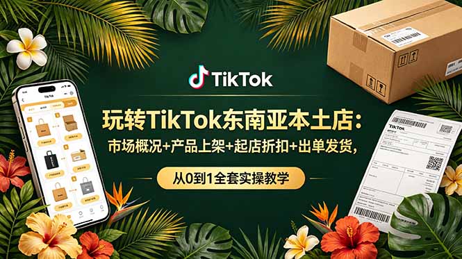 玩转TikTok东南亚本土店：市场概况+产品上架+起店折扣+出单发货，从0到1全套实操教学-鑫梵淘