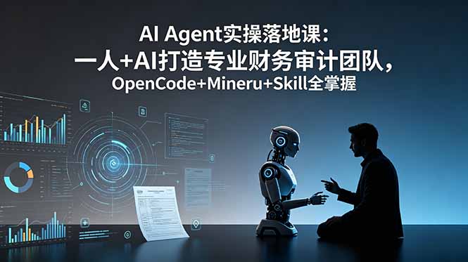 AI Agent实操落地课：一人+AI打造专业财务审计团队，OpenCode+Mineru+Skill全掌握-鑫梵淘