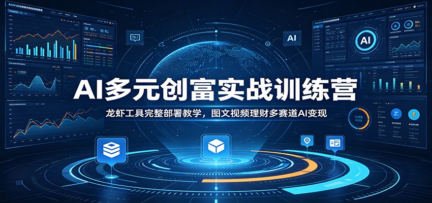 AI多元创富实战训练营：龙虾工具完整部署教学，图文视频理财多赛道AI变现-鑫梵淘