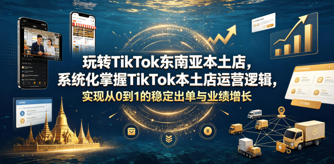 玩转TikTok东南亚本土店，系统化掌握TikTok本土店运营逻辑，实现从0到1的稳定出单与业绩增长-鑫梵淘
