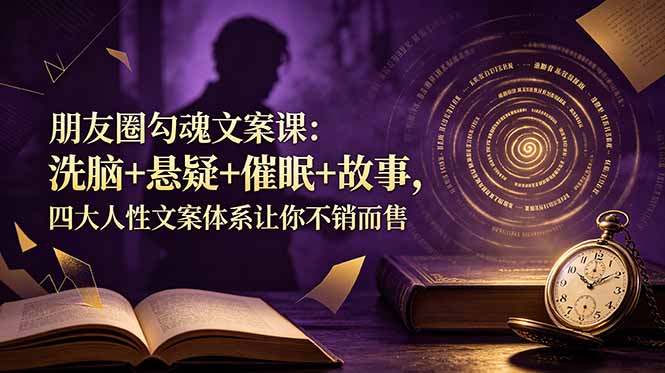 朋友圈勾魂文案课：洗脑+悬疑+催眠+故事，四大人性文案体系让你不销而售-鑫梵淘