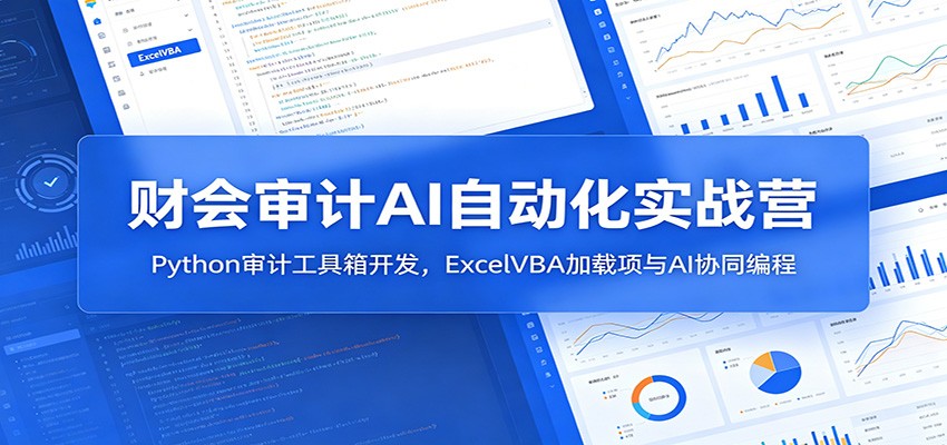 财会审计AI自动化实战营：Python审计工具箱开发，ExcelVBA加载项与AI协同编程-鑫梵淘