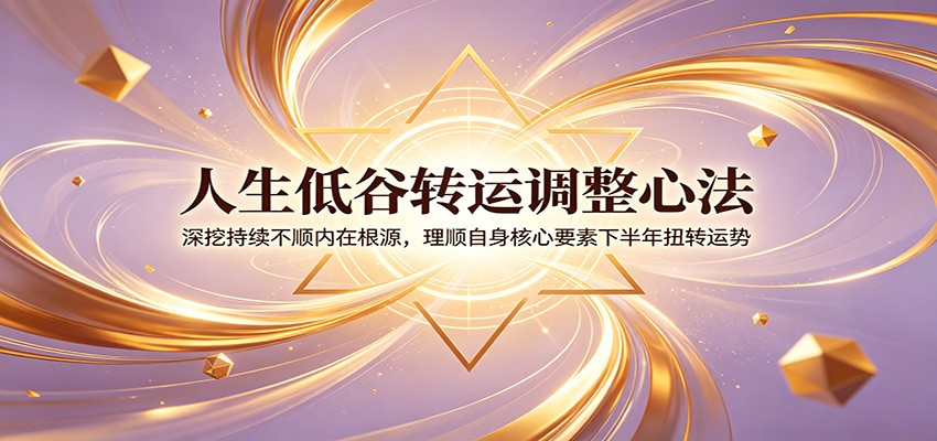 人生低谷转运调整心法：深挖持续不顺内在根源，理顺自身核心要素下半年扭转运势-鑫梵淘