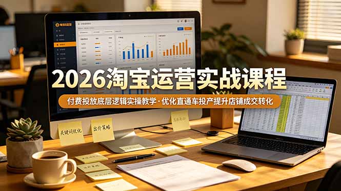 2026 淘宝运营实战课程，付费投放底层逻辑实操教学，优化直通车投产提升店铺成交转化-鑫梵淘