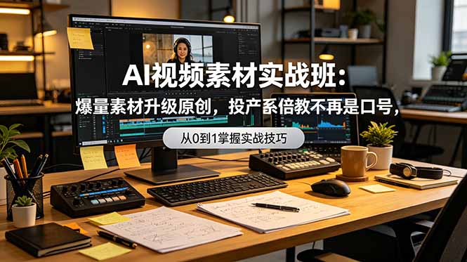 AI视频素材实战班：爆量素材升级原创，投产翻倍不再是口号，0-1系统教学实战落地-鑫梵淘