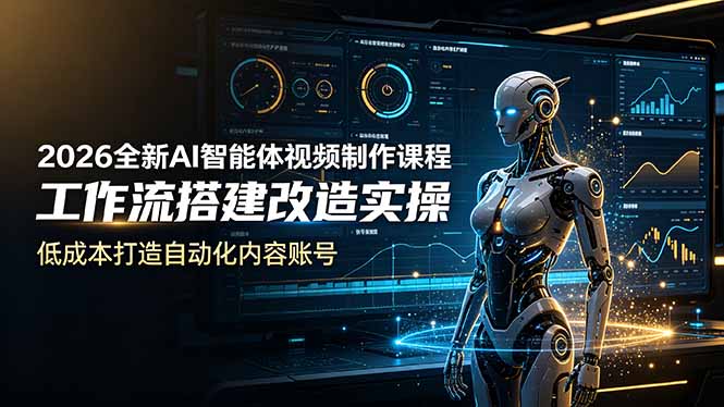 2026全新AI Codex智能体视频制作课程，工作流搭建改造实操，低成本打造自动化内容账号-鑫梵淘
