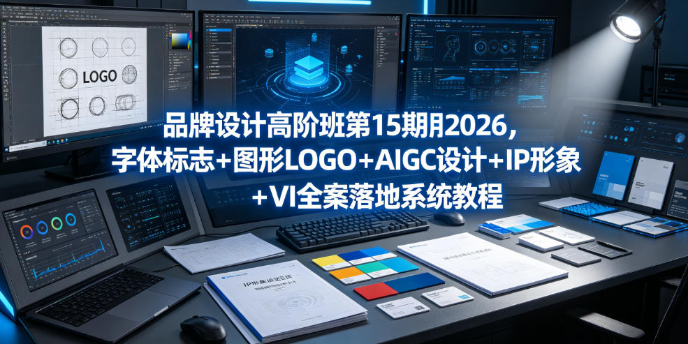 品牌设计高阶班第15期2026，字体标志＋图形LOGO＋AIGC设计＋IP形象＋VI全案落地系统教程-鑫梵淘