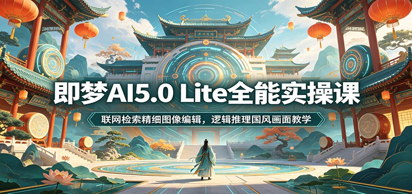 即梦AI5.0 Lite全能实操课：联网检索精细图像编辑，逻辑推理国风画面教学-鑫梵淘
