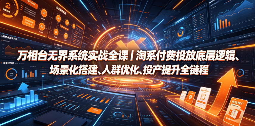 万相台无界系统实战全课｜淘系付费投放底层逻辑、场景化搭建、人群优化、投产提升全链路运营教程-鑫梵淘