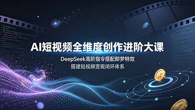 AI短视频全维度创作进阶大课，DeepSeek高阶指令搭配即梦特效，搭建短视频变现闭环体系-鑫梵淘