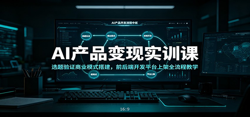AI产品变现实训课：选题验证商业模式搭建，前后端开发平台上架全流程教学-鑫梵淘