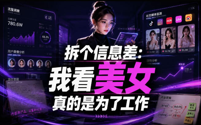 【理直气壮】我给看美女找了一个非常恰当的理由，信息差项目-鑫梵淘