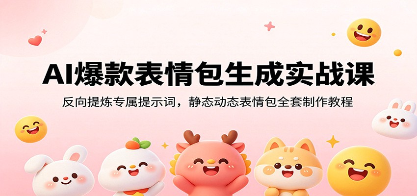 AI爆款表情包生成实战课：反向提炼专属提示词，静态动态表情包全套制作教程-鑫梵淘