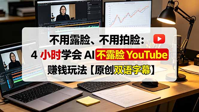 不用露脸、不用拍脸：4 小时学会 AI 不露脸 YouTube 赚钱玩法【原创双语字幕】-鑫梵淘