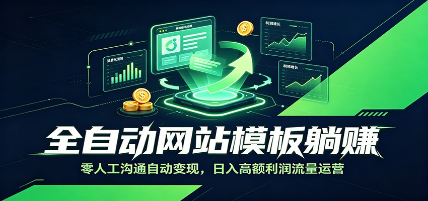全自动网站模板躺赚：零人工沟通自动变现，日入高额利润流量运营-鑫梵淘