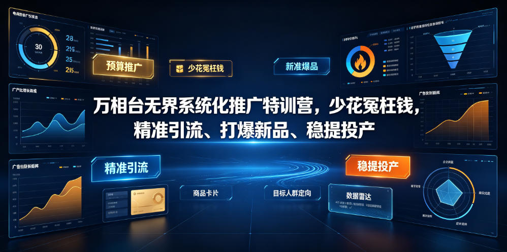 万相台无界系统化推广特训营VI0.0，少花冤枉钱，精准引流、打爆新品、稳提投产(全程录音+字幕)-鑫梵淘