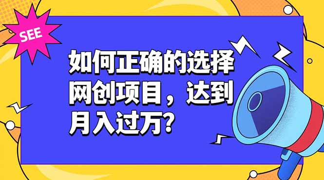 如何正确的选择网创项目，达到月入过万？，本课程教你正确选择项目。-鑫梵淘
