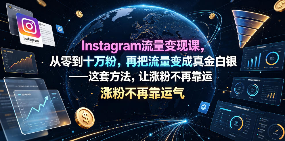 Instagram流量变现课，从零到十万粉，再把流量变成真金白银——这套方法，让涨粉不再靠运气【原创双语字幕】-鑫梵淘