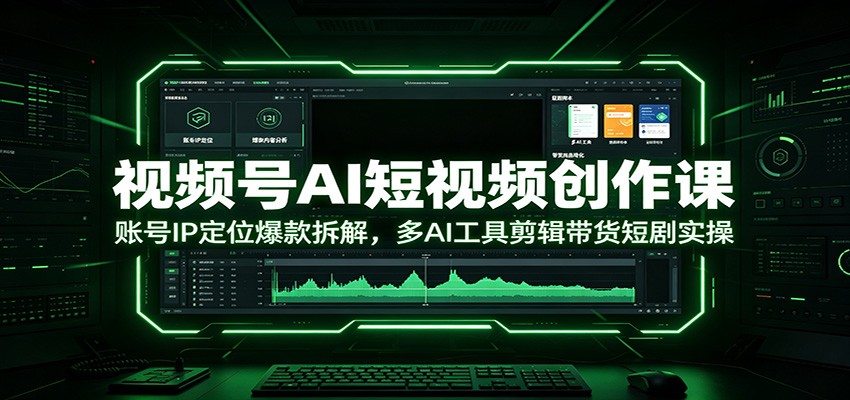 视频号AI短视频创作课：账号IP定位爆款拆解，多AI工具剪辑带货短剧实操-鑫梵淘