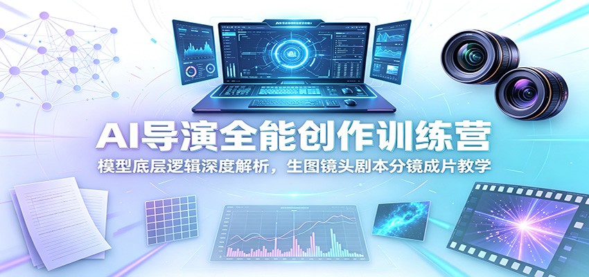 AI导演全能创作训练营：模型底层逻辑深度解析，生图镜头剧本分镜成片教学-鑫梵淘