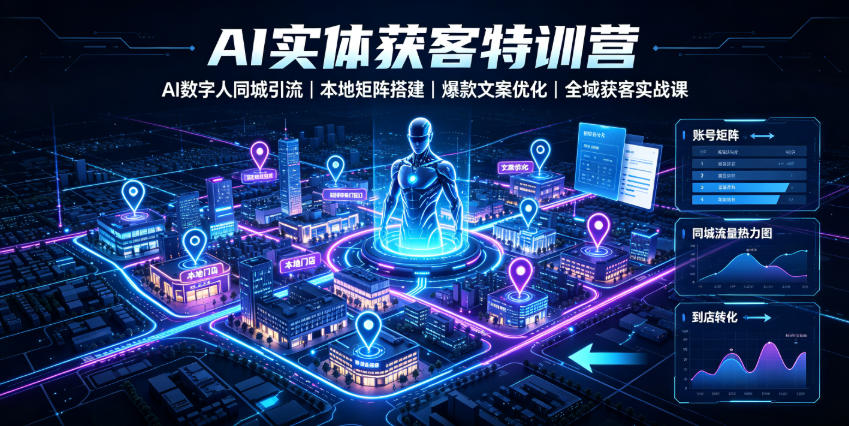 AI实体获客特训营｜AI数字人同城引流、本地矩阵搭建、爆款文案优化全域获客实战课-鑫梵淘