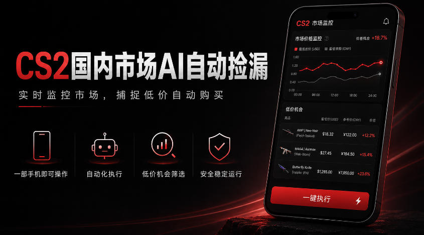 游戏市场AI自动监控，实时检测差价捡漏，简单轻松，日入300+【揭秘】-鑫梵淘