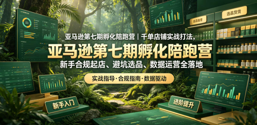 亚马逊孵化陪跑营｜千单店铺实战打法，新手合规起店、避坑选品、数据运营全落地(更新0708)-鑫梵淘