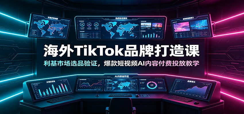 海外TikTok品牌打造课：利基市场选品验证，爆款短视频AI内容付费投放教学-鑫梵淘