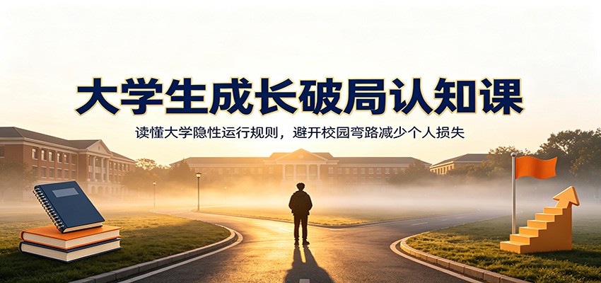 大学生成长破局认知课：读懂大学隐性运行规则，避开校园弯路减少个人损失-鑫梵淘