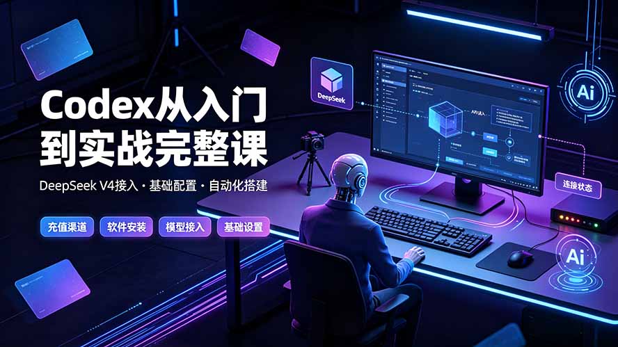 Codex从入门到实战完整课｜充值·安装·接入DeepSeek，记忆·插件·Skill·CLI·MCP全拆解-鑫梵淘